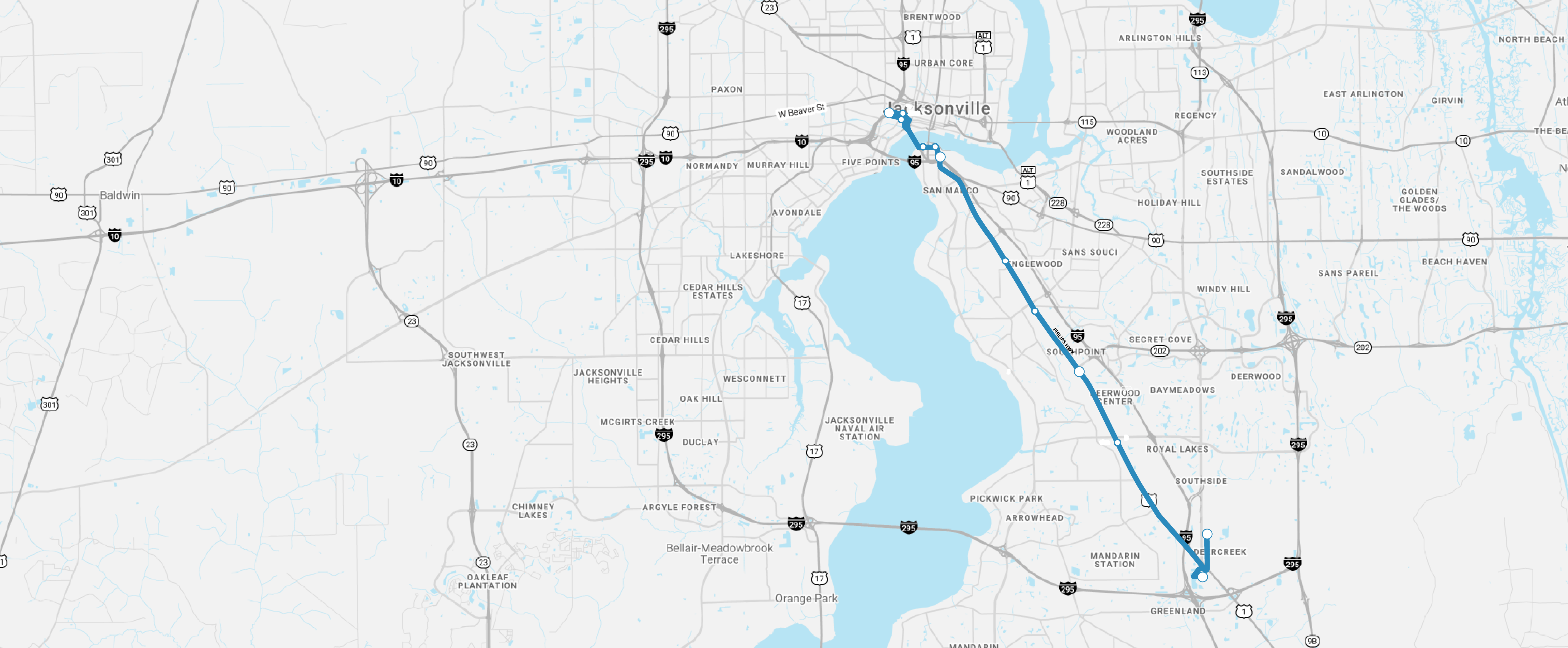 map of the Blue Line